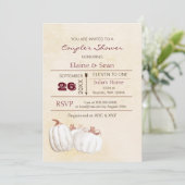 Invitation Fête des mariées d'automne Russe citrouille blanc (Debout devant)