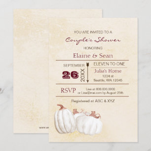 Invitation Fête des mariées d'automne Russe citrouille blanc