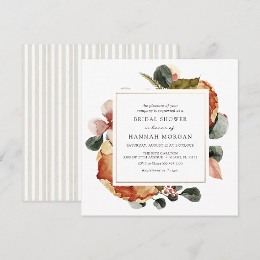 Invitation Fête des mariées d'automne rustique (Devant / Derrière)