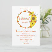 Invitation Fête des mariées d'automne Thème tournesol (Debout devant)