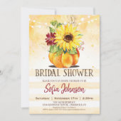 Invitation Fête des mariées d'automne, tournesol et invitatio (Devant)