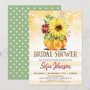 Invitation Fête des mariées d'automne, tournesol et invitatio