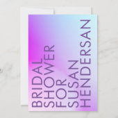 Invitation Fête des mariées d'automne violet ultra moderne (Dos)