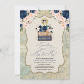 Invitation Fête des mariées d'aventure de voyage de Navy Blus (Devant)