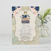 Invitation Fête des mariées d'aventure de voyage de Navy Blus (Debout devant)