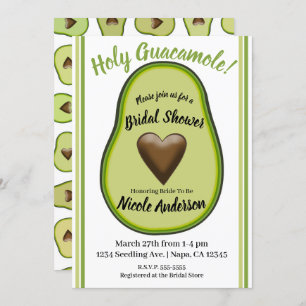 Invitation Fête des mariées d'Avocado de coeur Saint-Guacamol