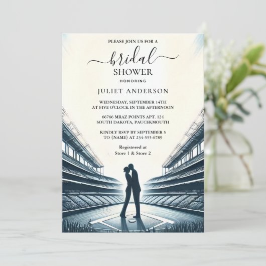 Invitation Fête des mariées de baseball de l'équipe championn (Debout devant)