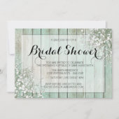 INVITATION FÊTE DES MARIÉES DE BÉBÉ VERT À LA MINTE (Devant)