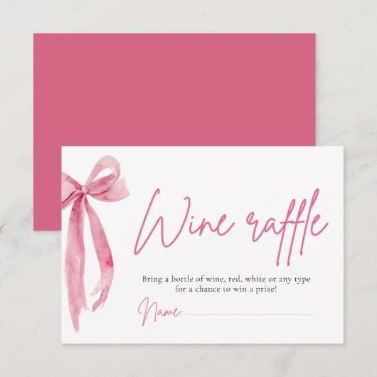 Invitation Fête des mariées de billet pour vin blanc rose (Devant / Derrière)