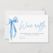 Invitation Fête des mariées de billet pour vin roulette bleu  (Devant)