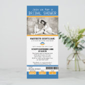 Invitation Fête des mariées de billets de football bleu jaune (Debout devant)