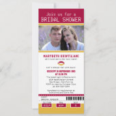 Invitation Fête des mariées de billets de football en or Cran (Devant)