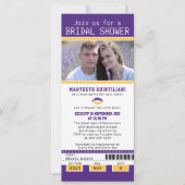 Invitation Fête des mariées de billets de football en or viol (Devant)