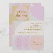 Invitation Fête des mariées de bloc géométrique moderne Paste (Devant / Derrière)