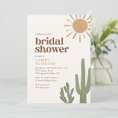 Invitation Fête des mariées de Boho Desert Cactus (Debout devant)