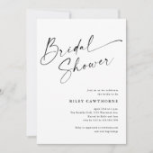Invitation Fête des mariées de Boho ivoire de script moderne (Devant)
