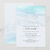 Invitation Fête des mariées de bord bleu cristal PixDezines (Devant / Derrière)