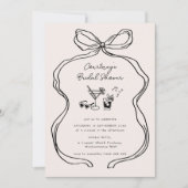 Invitation Fête des mariées de bordure en ruban lunaire (Devant)