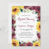 Invitation Fête des mariées de bordure florale des tournesols (Devant)
