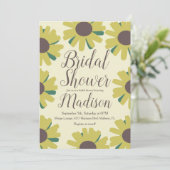 Invitation Fête des mariées de bordure simple de tournesol (Debout devant)