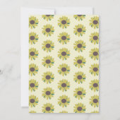 Invitation Fête des mariées de bordure simple de tournesol (Dos)