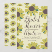 Invitation Fête des mariées de bordure simple de tournesol (Devant / Derrière)