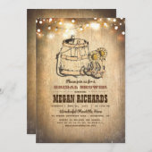 Invitation Fête des mariées de bottes rustiques de cow-boy (Devant / Derrière)