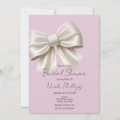 Invitation Fête des mariées de boue blanche rose et ivoire (Devant)