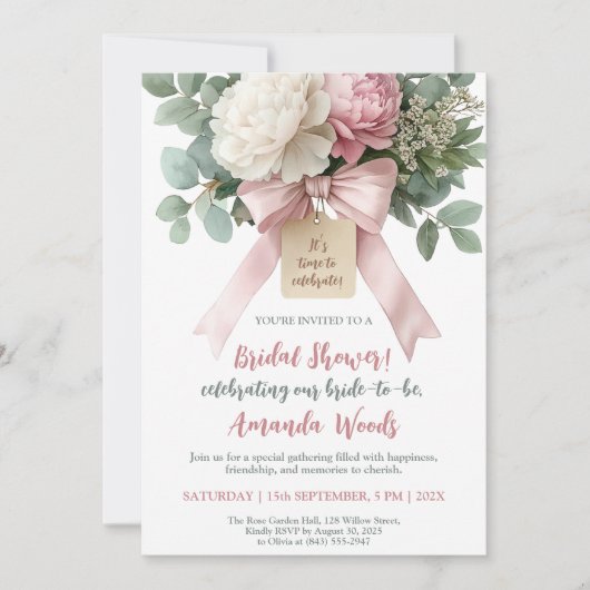 Invitation Fête des mariées de boue rose (Devant)