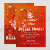 Invitation Fête des mariées de boule de boule de disco fleuri (Devant / Derrière)