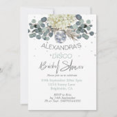 Invitation Fête des mariées de boule de disco bleu Dusty (Devant)