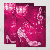 Invitation Fête des mariées de boule et talons étincelants Ho (Devant / Derrière)