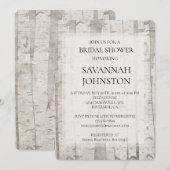 Invitation Fête des mariées de bouleaux blancs rustiques (Devant / Derrière)