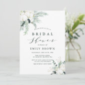 Invitation Fête des mariées de bouquet à feuillage persistant (Debout devant)