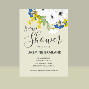 Invitation Fête des mariées de bouquet de fleurs de printemps