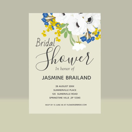 Invitation Fête des mariées de bouquet de fleurs de printemps