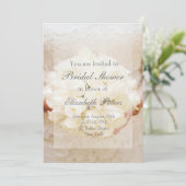 Invitation Fête des mariées de bouquet de Mariage blanc (Debout devant)