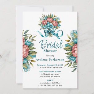 Invitation Fête des mariées de bouquet de Peony