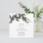 Invitation Fête des mariées de bouquet de verdure d'hiver (Debout devant)