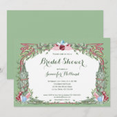 Invitation Fête des mariées de bouquet en cristal de Rose et (Devant / Derrière)