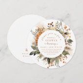 Invitation Fête des mariées de bouquet floral d'automne (Devant / Derrière)