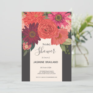Invitation Fête des mariées de bouquet floral d'automne moder