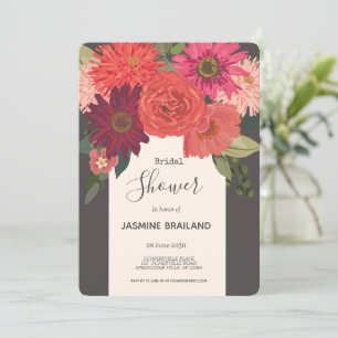 Invitation Fête des mariées de bouquet floral d'automne moder