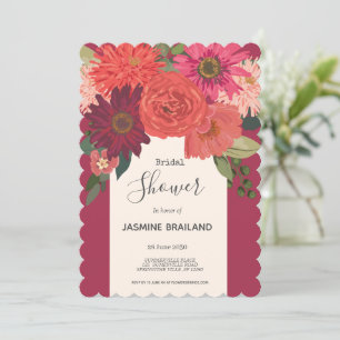 Invitation Fête des mariées de bouquet floral d'automne moder
