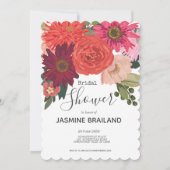 Invitation Fête des mariées de bouquet floral d'automne moder (Devant)