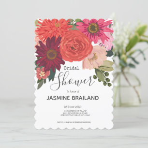Invitation Fête des mariées de bouquet floral d'automne moder