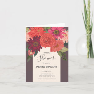 Invitation Fête des mariées de bouquet floral d'automne moder