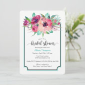 Invitation Fête des mariées de bouquet floral féminin (Debout devant)