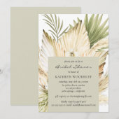 Invitation Fête des mariées de bouquet floral moderne Pampas  (Devant / Derrière)