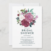 Invitation Fête des mariées de bouquet floral peint à la main (Devant)